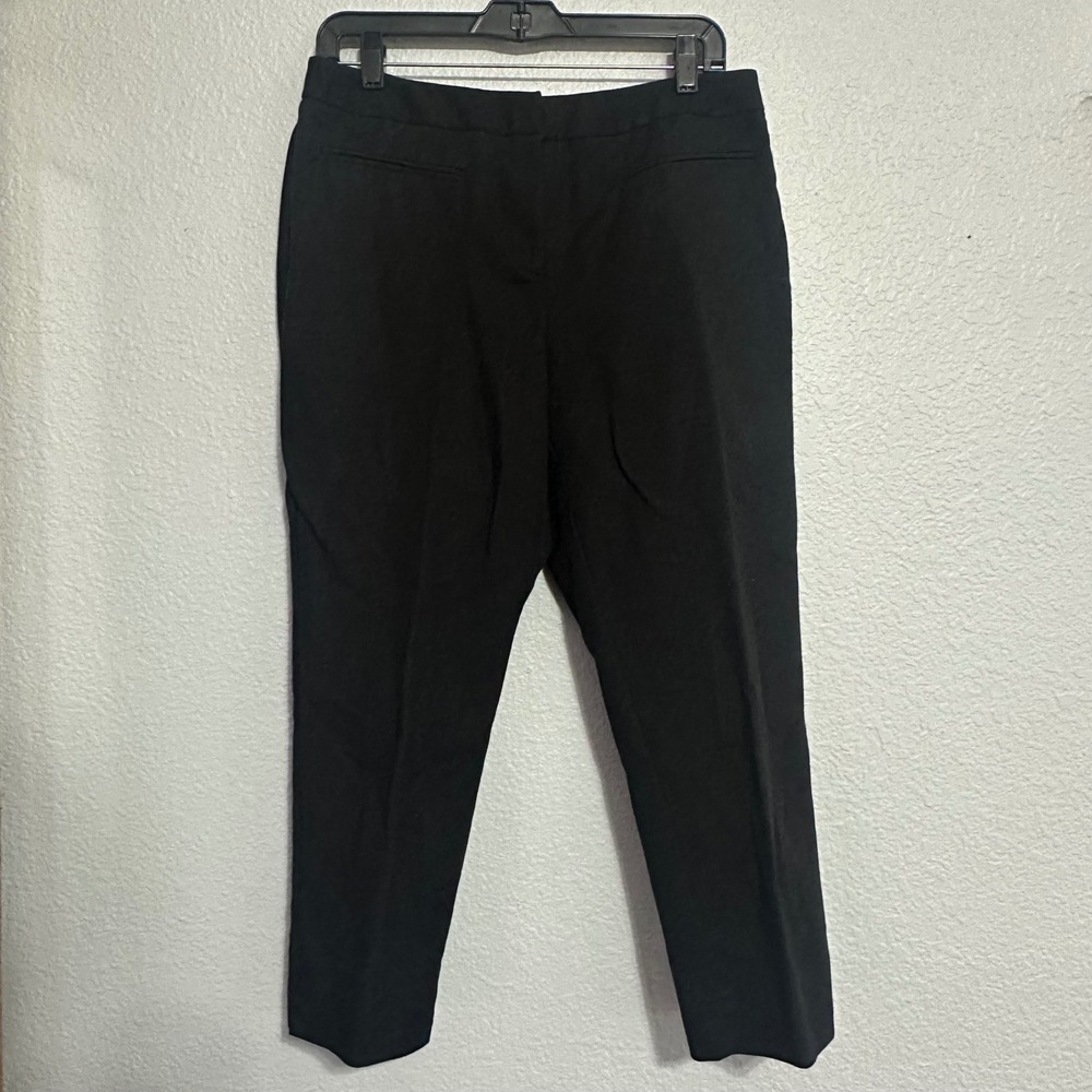 Chicos Black Ankle Trousers Size 1 Medium Stretch Cotton Blend Dress Pants